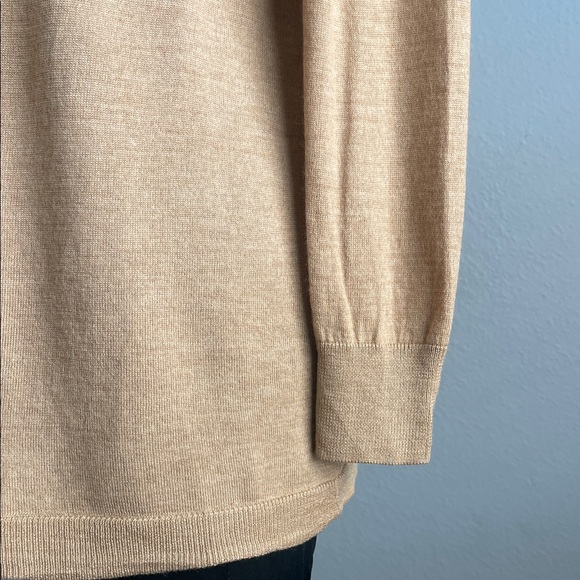 100% Merino Wool Elegant Camel Color Women's Open Cardigan Size Medium - Picture 7 of 12